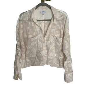 Koch Cloud Embroidered Plaid Long Sleeve Top Button Fairy Cottagecore Granny XS